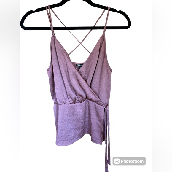Express Tops - Express Mauve Wrap Tank Top